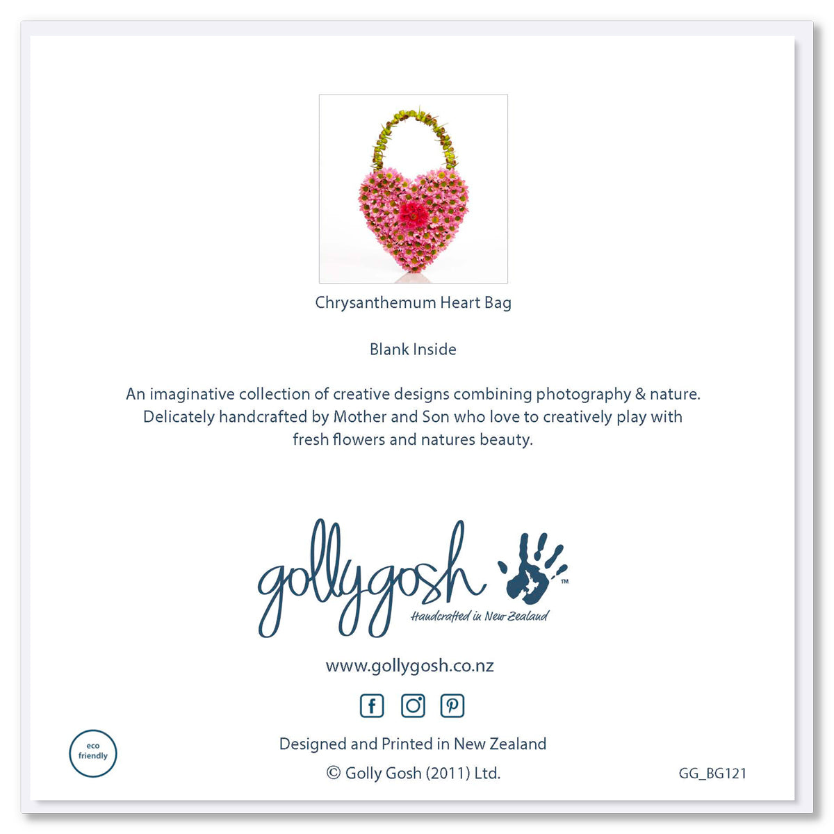 Chrysanthemum Heart Bag Greeting Card