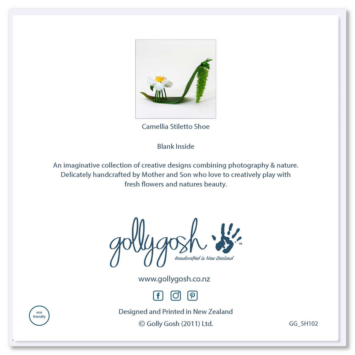 Camellia Stiletto Shoe Greeting Card