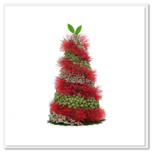 A Spiral pohutukawa Christmas card created from the iconic NZ festive flowering tree. Found at Golly Gosh Creations. Size 142 x 142mm