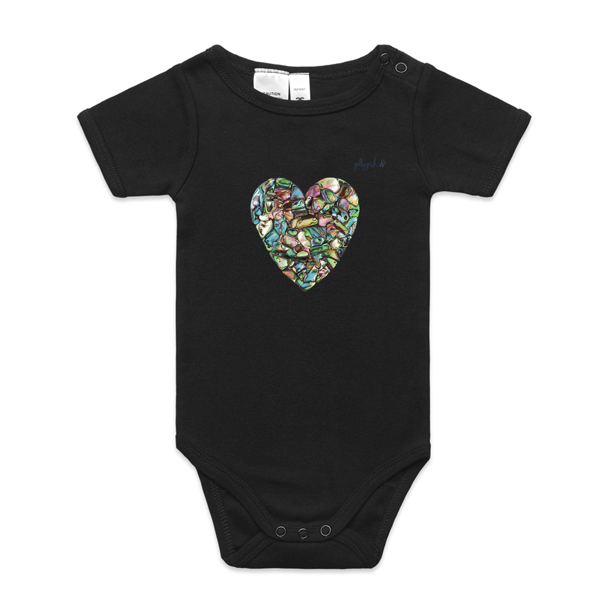 Paua Heart - Infant Baby Grow