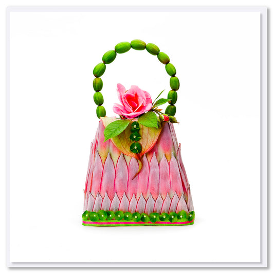 Pink King Protea Bag Greeting Card