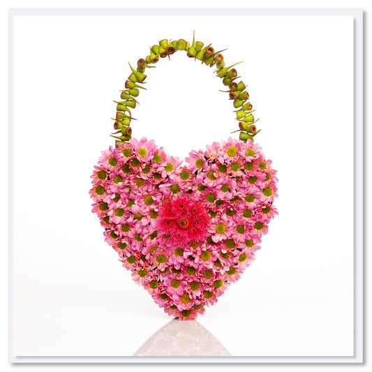 Chrysanthemum Heart Bag Greeting Card