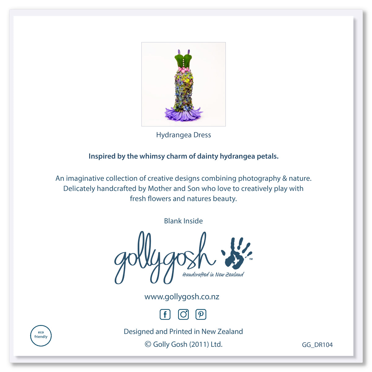 Hydrangea Dress Greeting Card