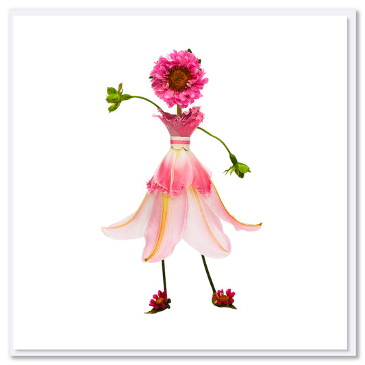 Pink Lily Girl Greeting Card