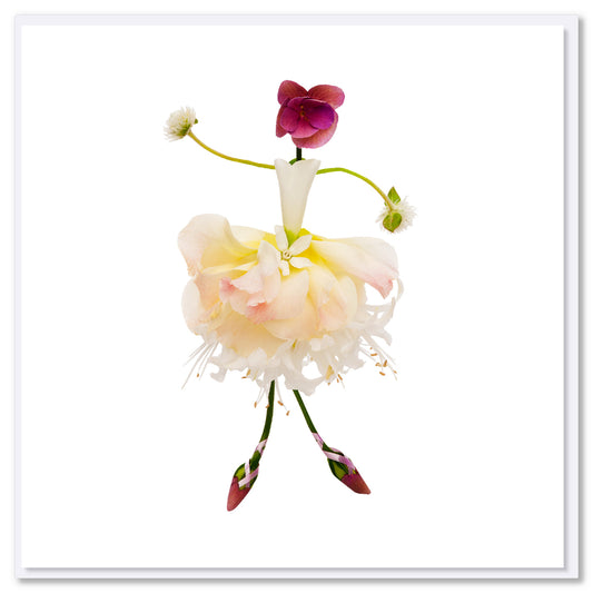 White Lily Ballerina Greeting Card