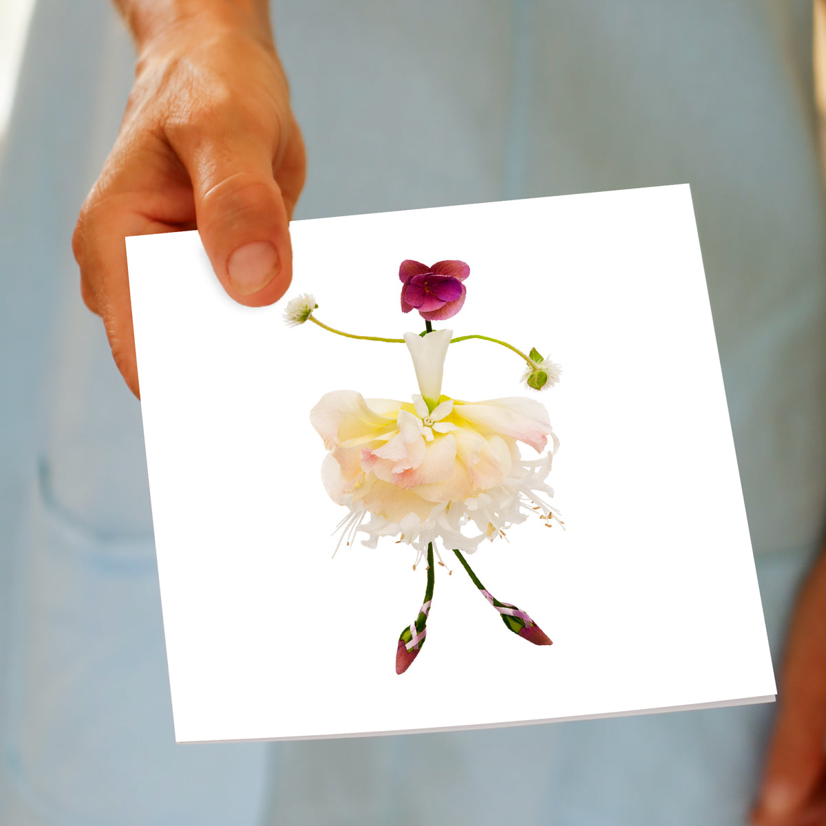 White Lily Ballerina Greeting Card