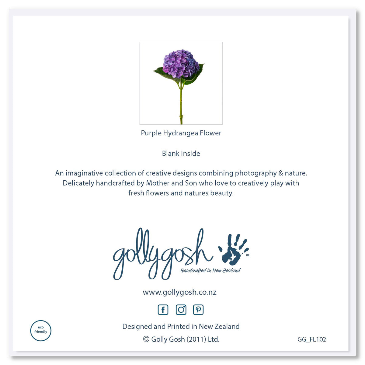 Purple Hydrangea Flower Greeting Card