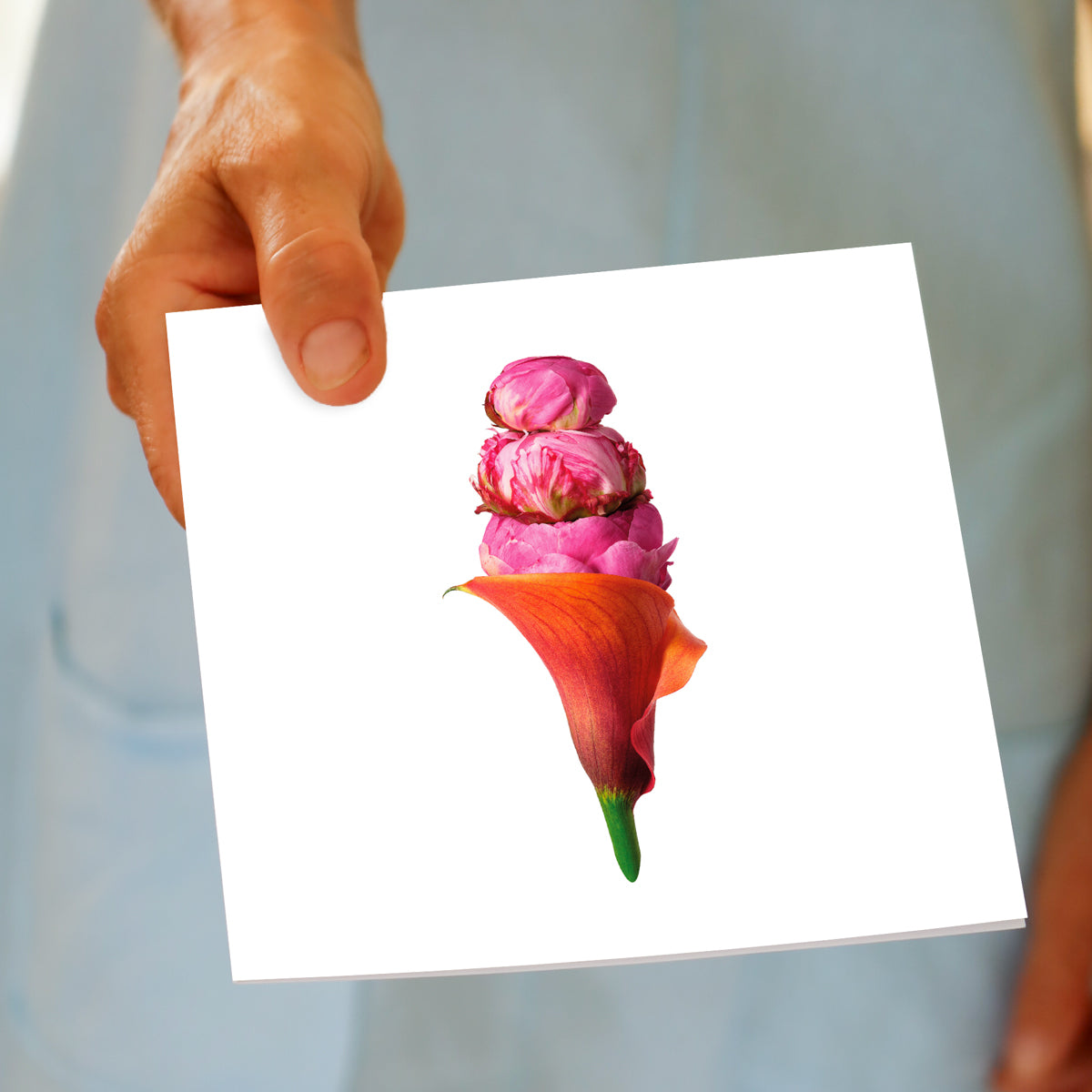 Peony Ice Cream Greeting Card