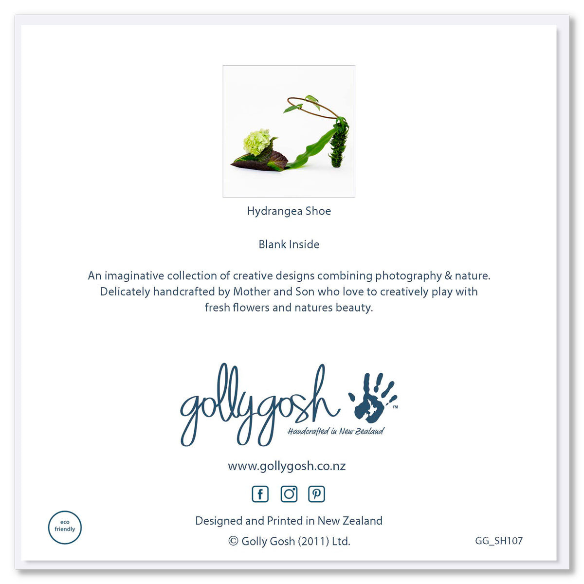 Hydrangea Shoe Greeting Card