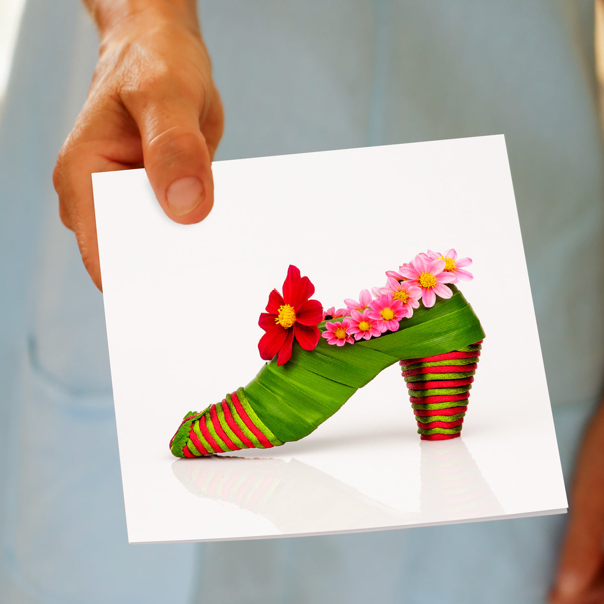 Dahlia Shoe Greeting Card