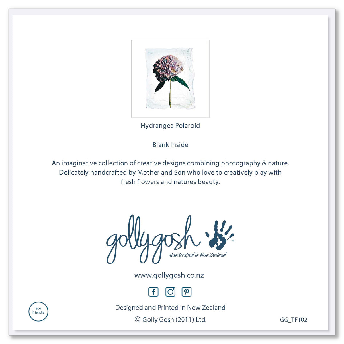 Hydrangea Polaroid Greeting Card