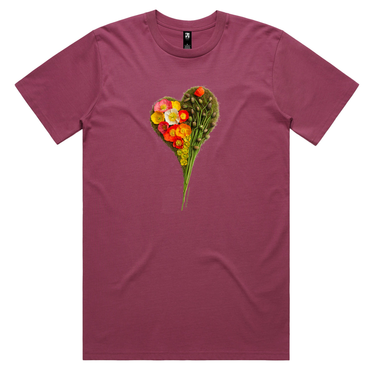 Poppy Heart Men's Tee Shirt