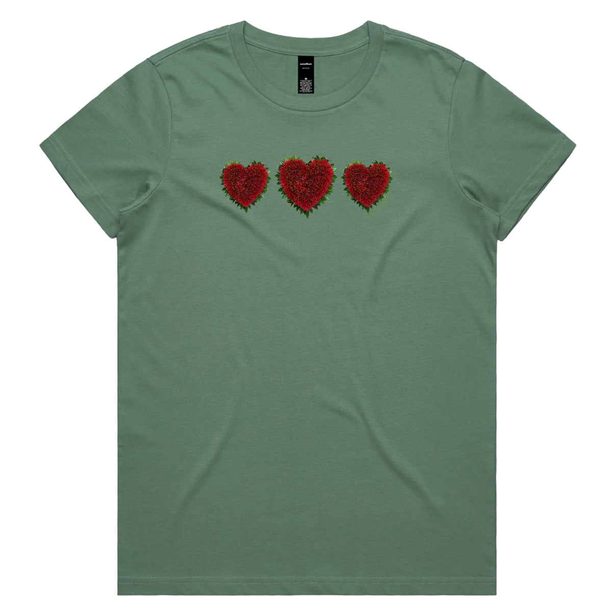 Pohutukawa Hearts Woman's Tee Shirt