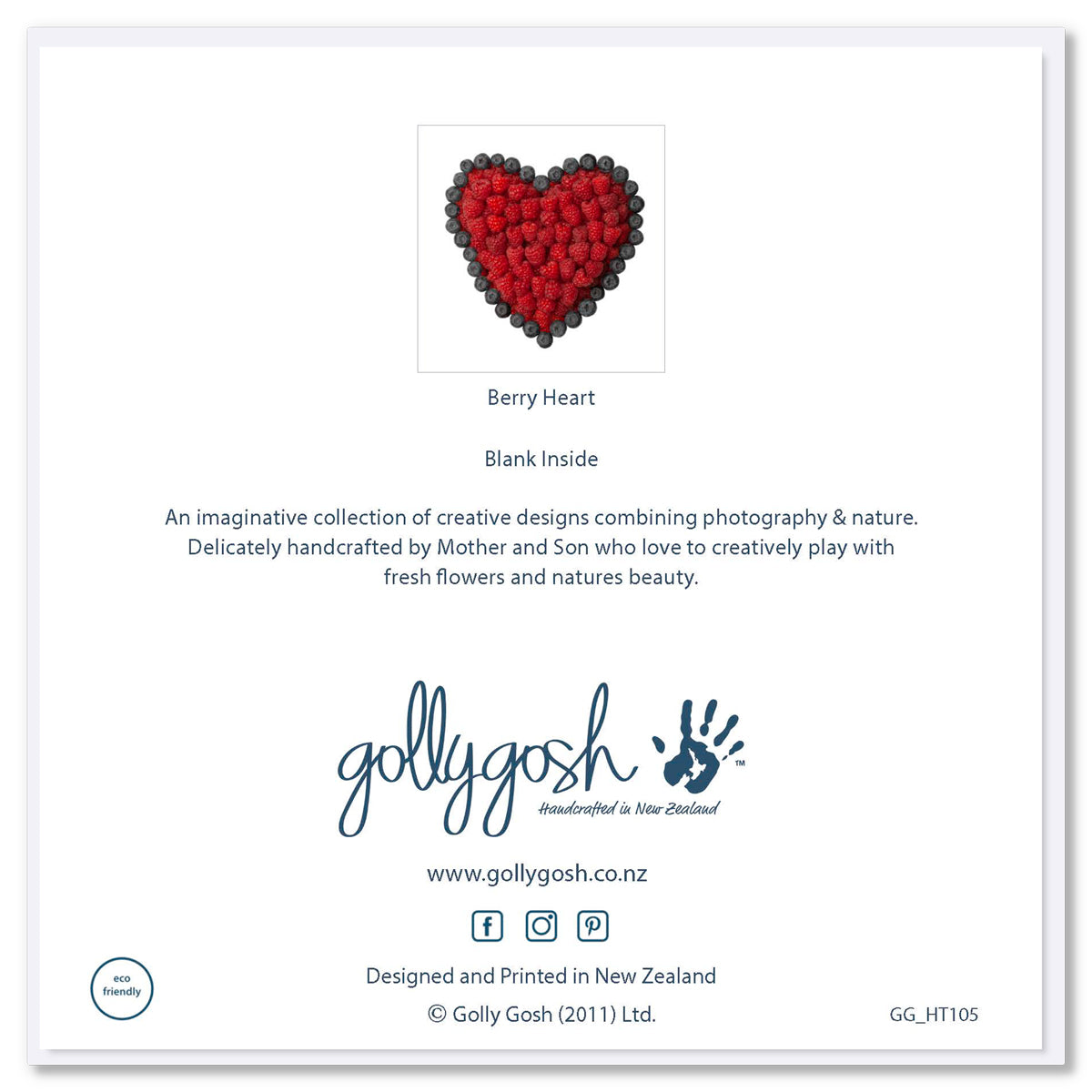 The back cover view of our beery heart greeting card. A quality greeting card found at Golly Gosh Creations.