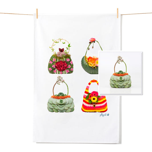 Botanical bags - Tea Towel & Free Card Gift Set