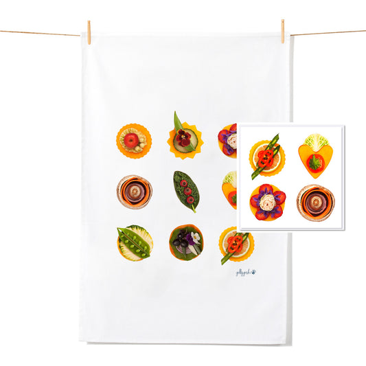 Canapés - Tea Towel & Free Card Gift Set
