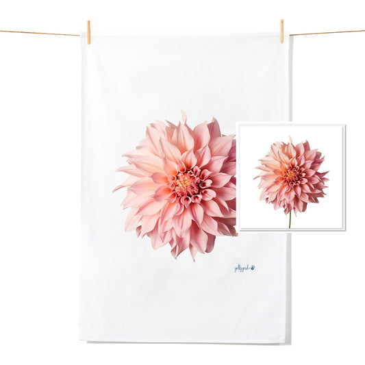 Dahlia Flower - Tea Towel & Free Card Gift Set