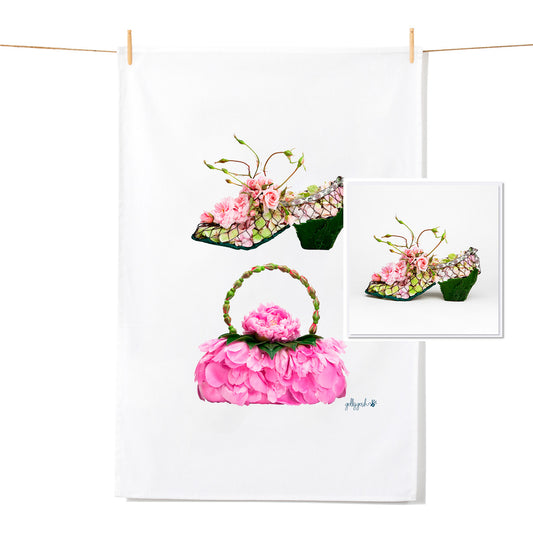 Shoe & Bag - Tea Towel & Free Card Gift Set