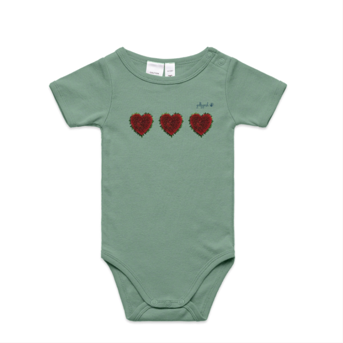 Pohutukawa Hearts - Infant Baby Grow