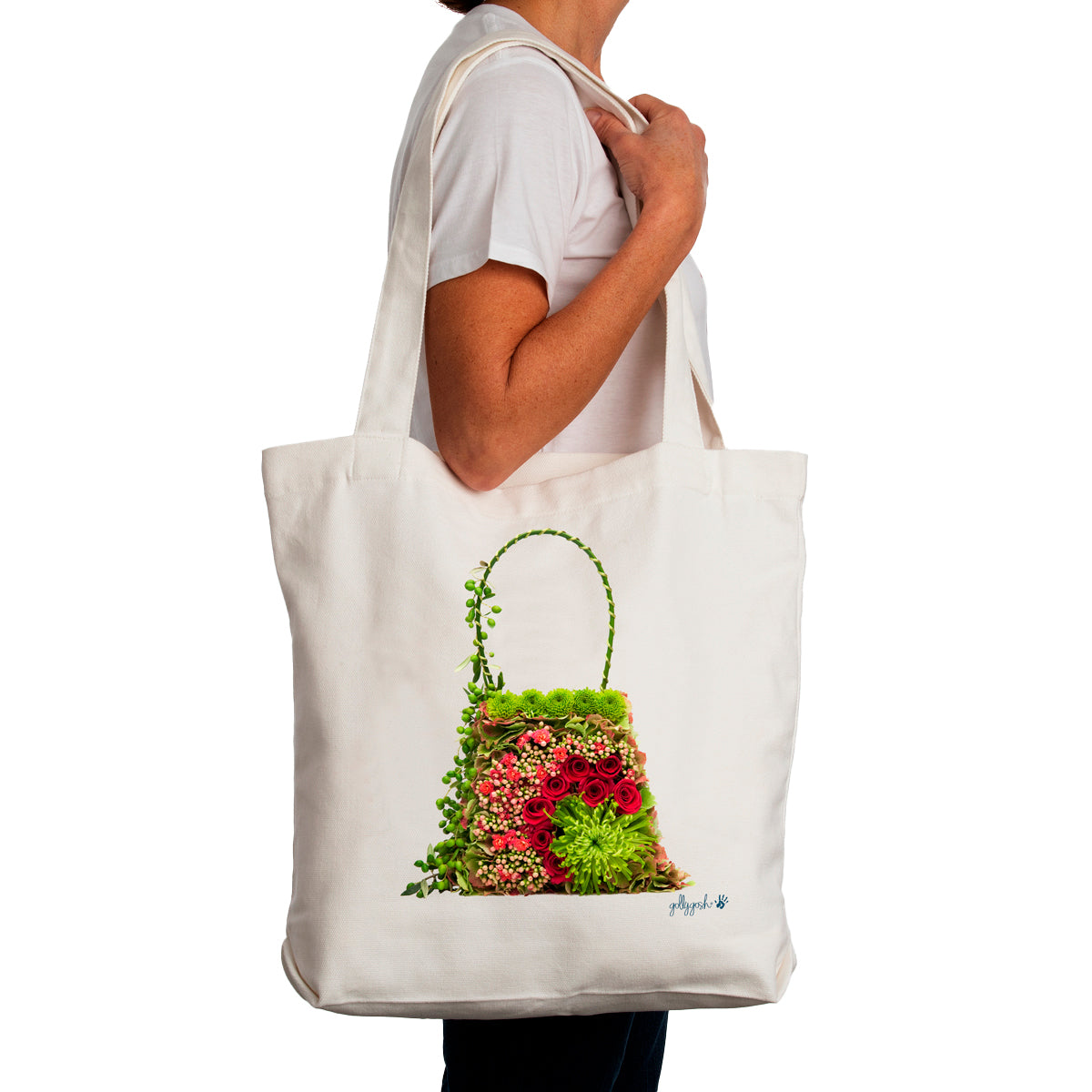 Golly Gosh Canvas Tote Bag Flower Tapestry Bag