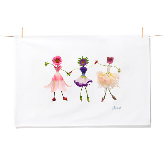 Golly Gosh Kitchen Tea Towel Dancing Flower Girls